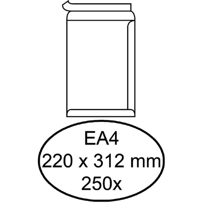 Envelop Hermes akte EA4 220x312mm zelfklevend wit doos à 250 stuks
