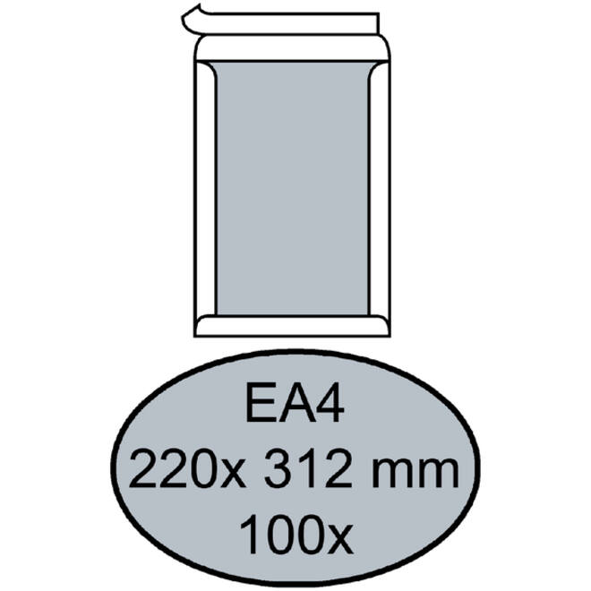 Envelop Quantore bordrug EA4 220x312mm zelfkl. wit 100stuks