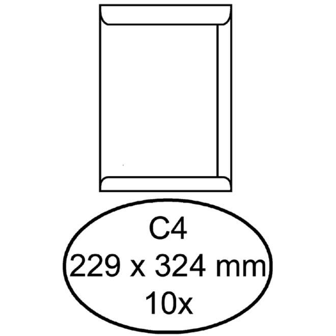 Envelop Quantore akte C4 229x324mm zelfklevend wit 10stuks