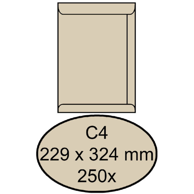 Envelop Quantore akte C4 229x324mm creme kraft 250stuks