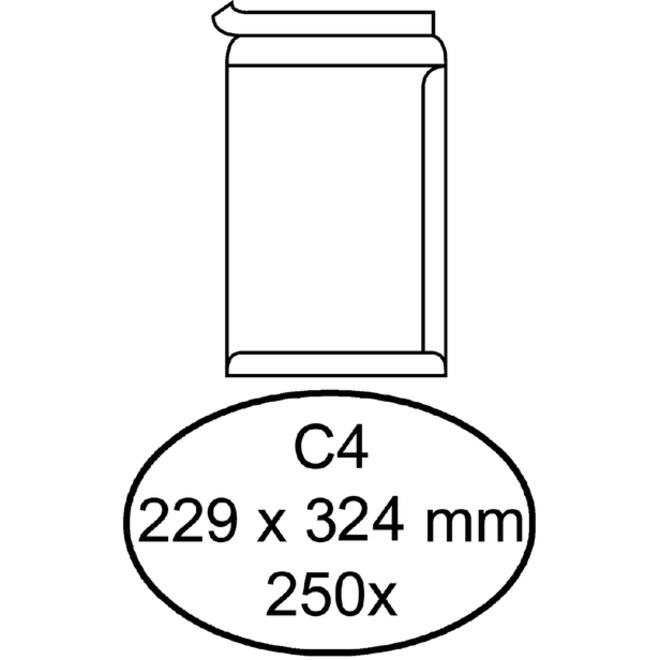 Envelop Hermes akte C4 229x324mm zelfklevend wit doos à 250 stuks