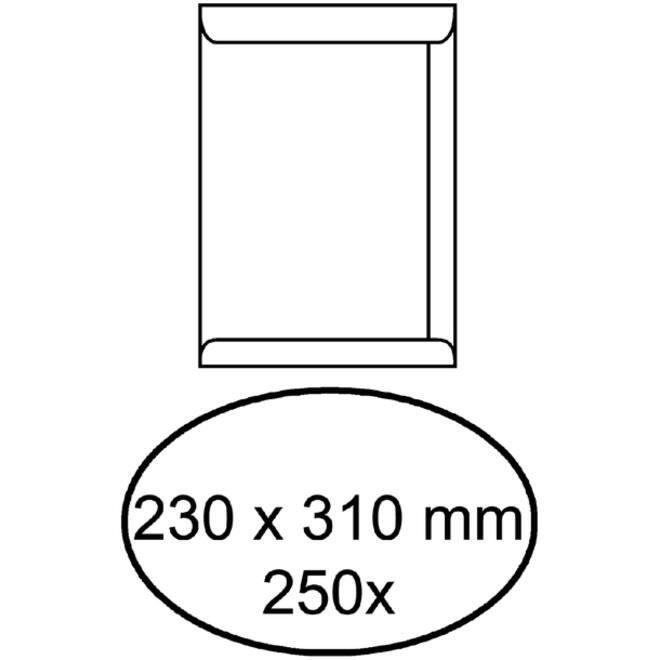 Envelop akte IEZZY 230x310mm zelfklevend 100gr wit 250stuks