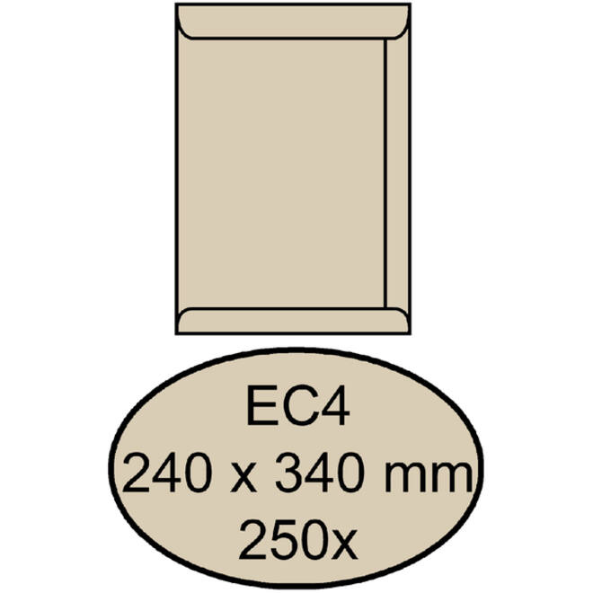 Envelop Quantore akte EC4 240x340mm cremekraft 250stuks
