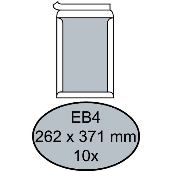 Envelop Quantore bordrug EB4 262x371mm zelfkl. wit 10stuks