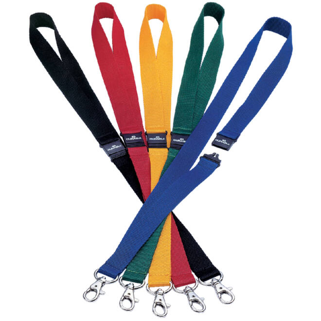 Textielkoord Durable 8137 met karabijnhaak donkerblauw
