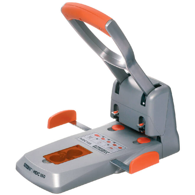 Perforator Rapid Supreme HDC150/2 heavy duty 2-gaats 150 vel zilver/oranje