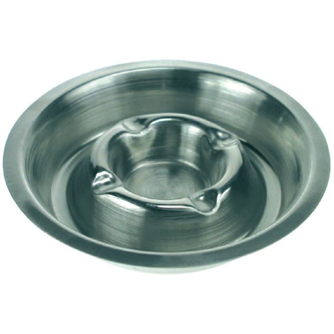 Asbak metaal verchroomd 170mm RVS stapelbaar