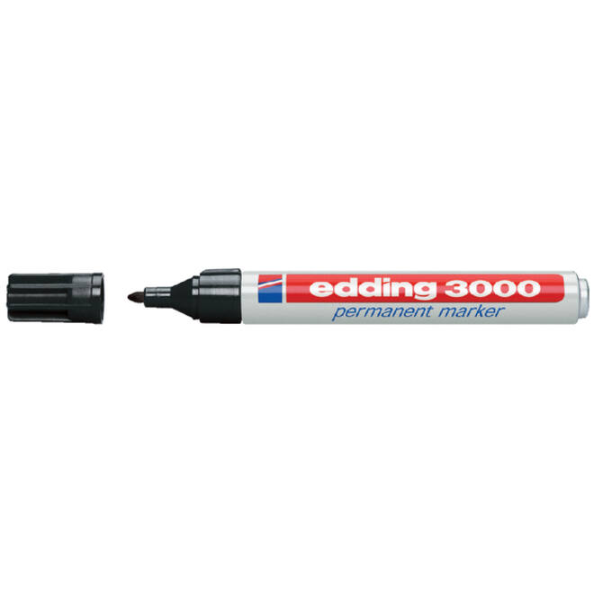Viltstift edding 3000 rond 1.5-3mm zwart blister à 4 stuks