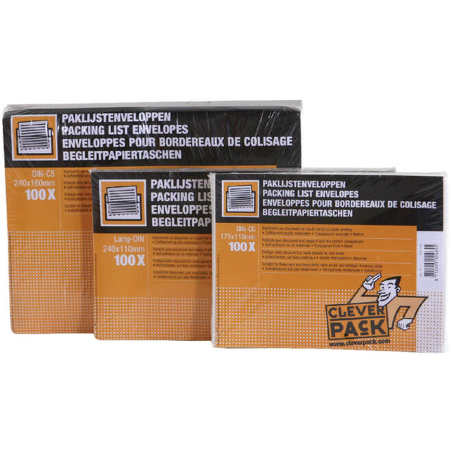 Paklijstenvelop CleverPack zelfklevend onbedrukt 165x112mm pak à 100 stuks