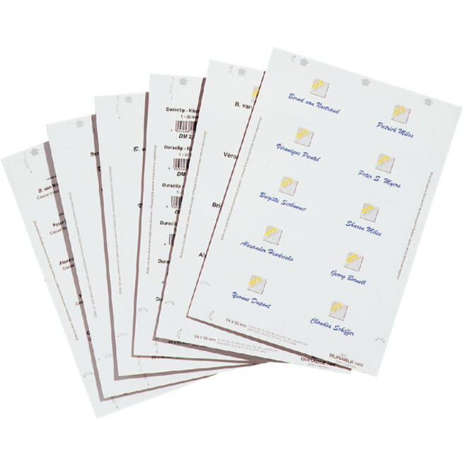 Badgekaart Durable 1453 bedrukbaar 40x75mm 240stuks