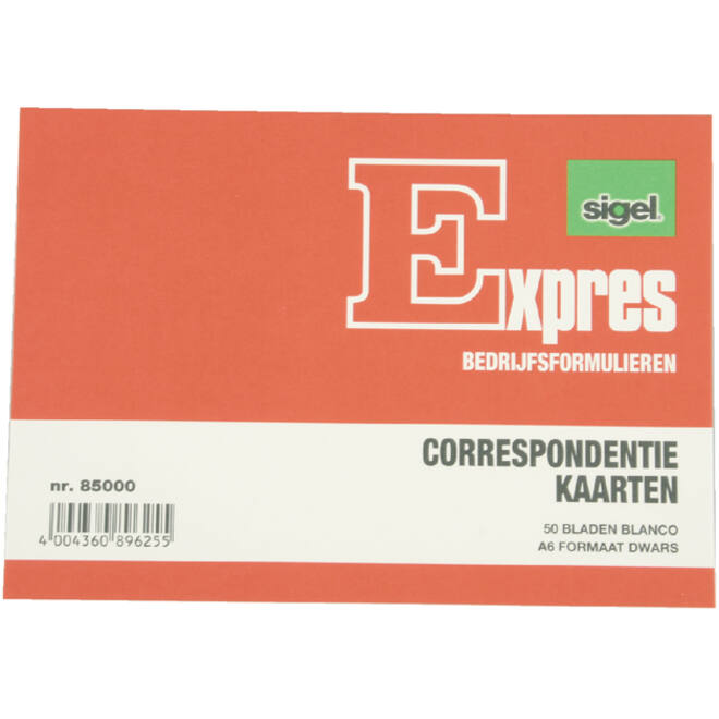 Correspondentiekaart Sigel Expres A6 blanco ivoorkarton pak à 50 stuks