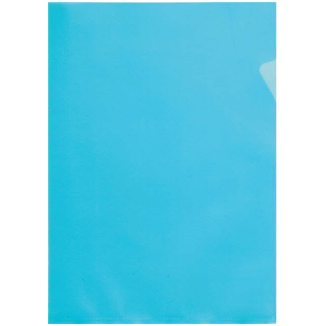 Insteekmap L-model Quantore A4 PP 0.12mm blauw 25 stuks