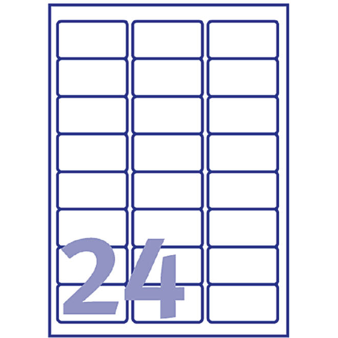 Etiket Avery L4773-20 63.5x33.9mm polyester wit 480stuks