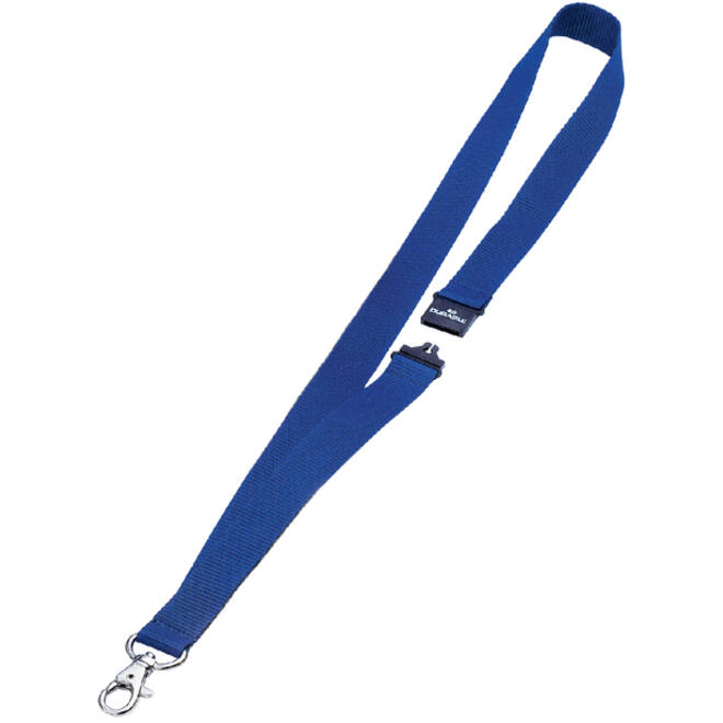 Textielkoord Durable 8137 met karabijnhaak donkerblauw