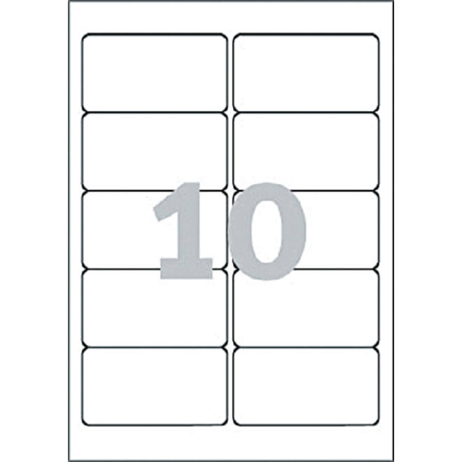 Etiket Avery Zweckform L4744REV-25 96x50.8mm afneembaar wit 250stuks