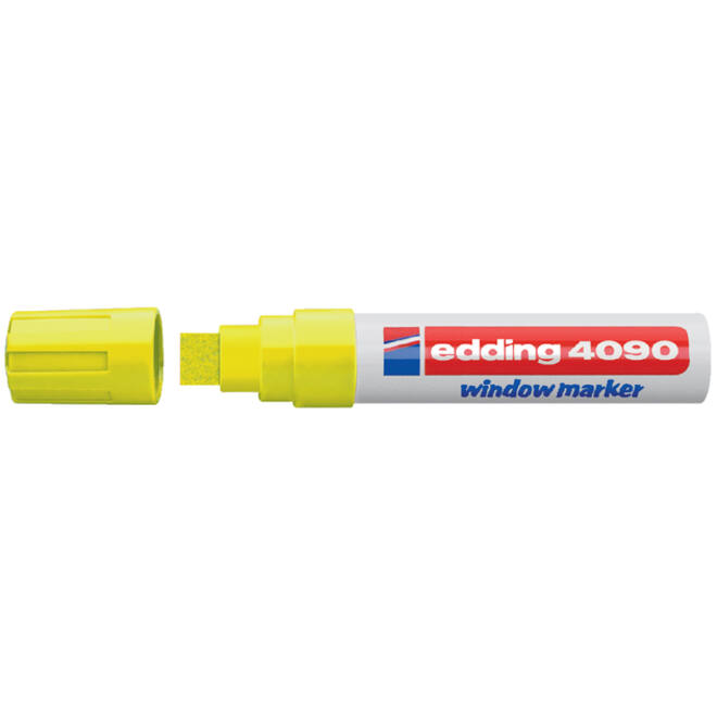 Krijtstift edding 4090 window schuin 4-15mm neon geel blister à 1 stuk