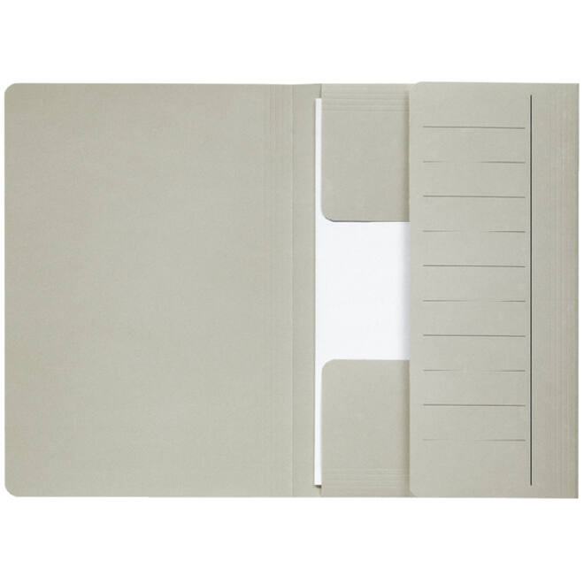 Dossiermap Djois Secolor Mammoet folio 3 kleppen 250gr recycled grijs 10 stuks