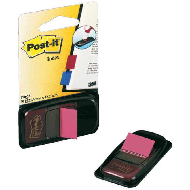 Indextabs Post-it 680 25.4x43.2mm felroze 50 tabs