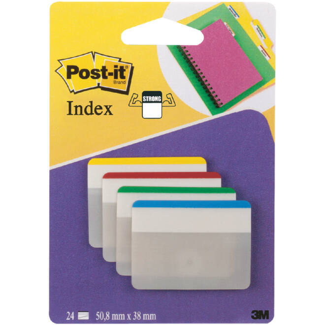 Indextabs Post-it 686F1 38x50.8mm strong recht assorti 24 tabs