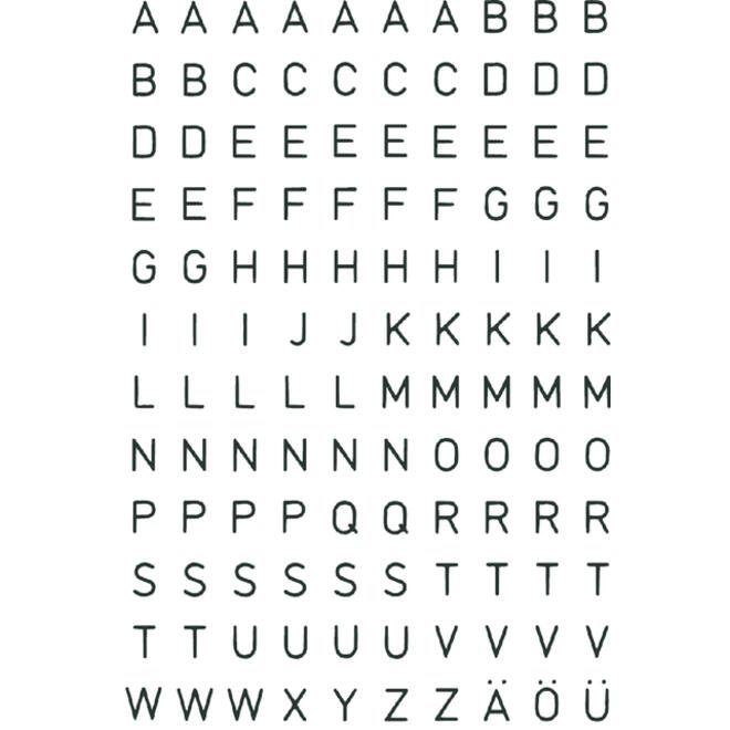 Etiket HERMA 4154 5mm letter A-Z zwart op transparant