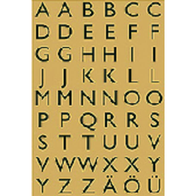 Etiket HERMA 4145 13x12mm letters A-Z zwart op goud
