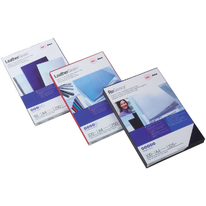 Voorblad GBC A4 lederlook rood 100 stuks