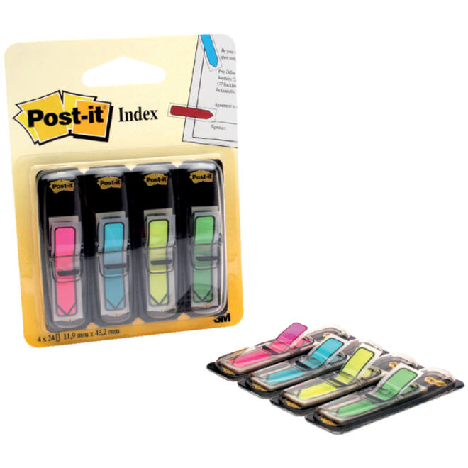 Indextabs Post-it 684 12x43mm pijl neon assorti