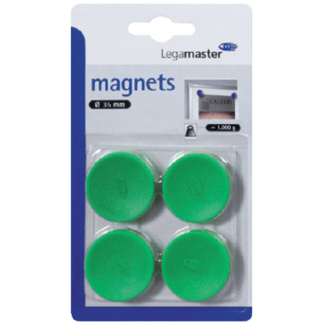 Magneet Legamaster 35mm 1000gr groen 4stuks