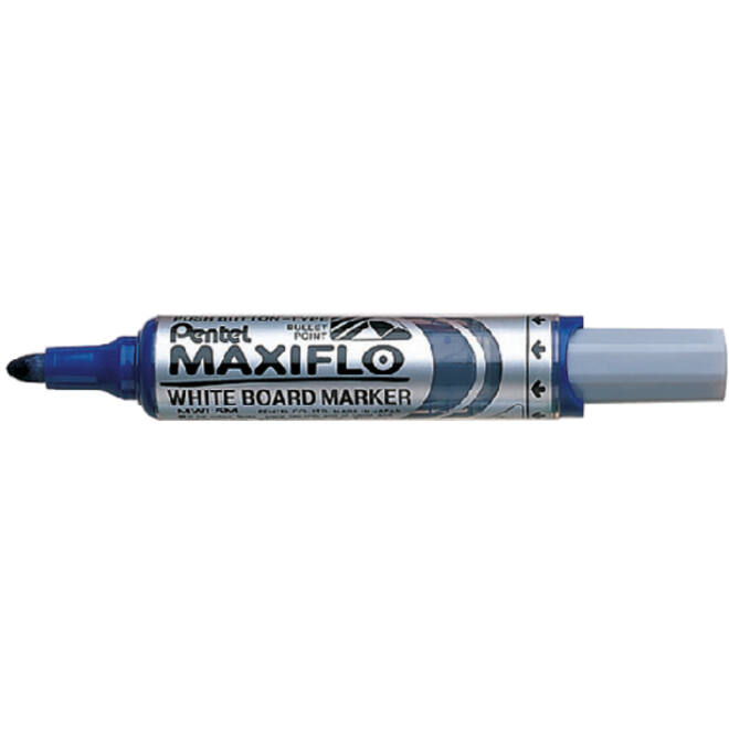 Viltstift Pentel MWL5M Maxiflo whiteboard rond 3mm blauw