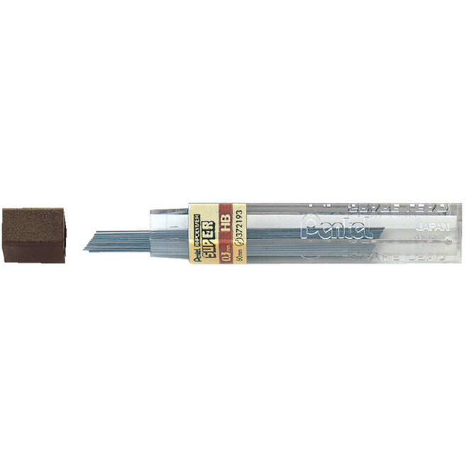 Potloodstift Pentel HB 0.3mm zwart koker à 12 stuks