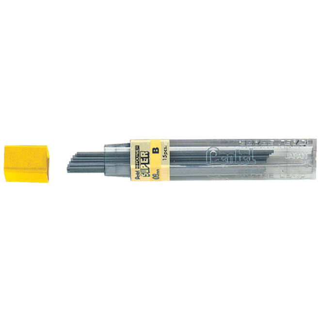 Potloodstift Pentel B 0.9mm zwart koker à 12 stuks