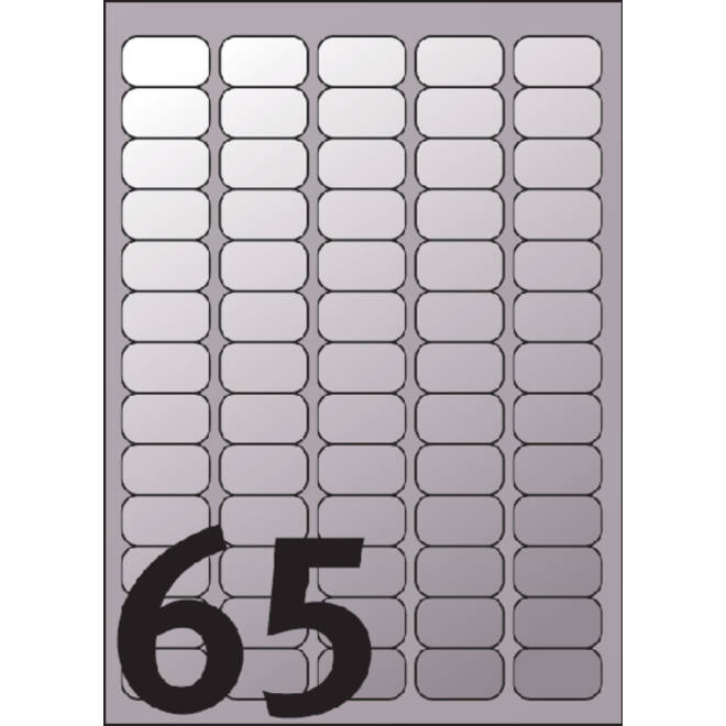 Etiket Avery L7690-25 38.1x21.2mm zilver 1625stuks