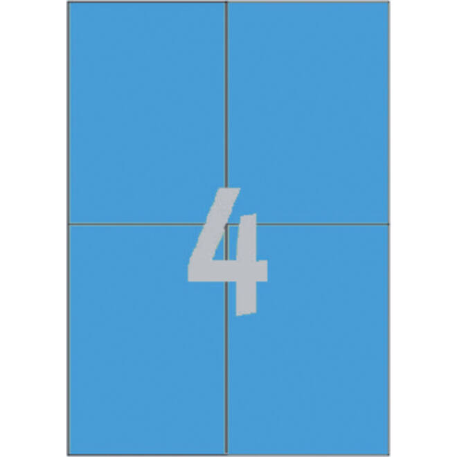 Etiket Avery Zweckform 3457 105x148mm A6 blauw 400stuks