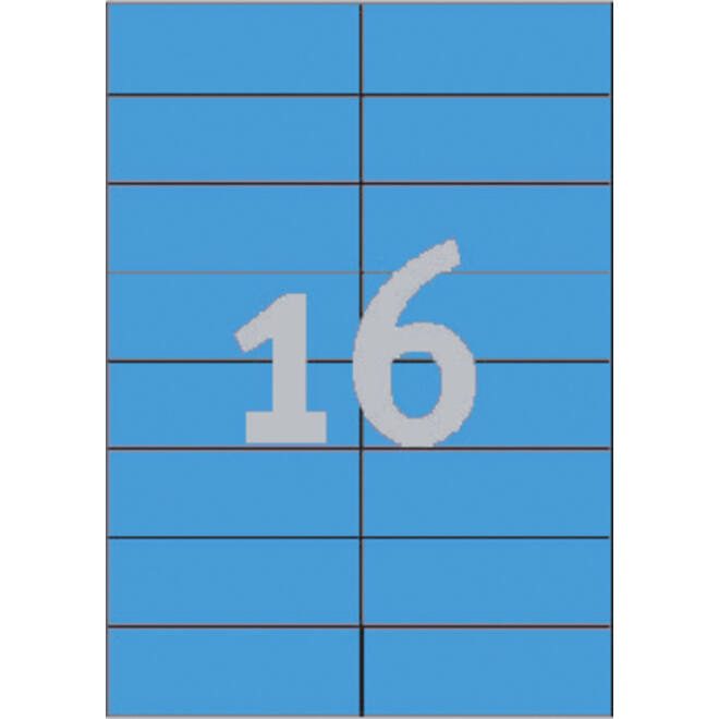 Etiket Avery Zweckform 3453 105x37mm blauw 1600stuks