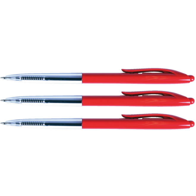 Balpen Quantore drukknop rood medium