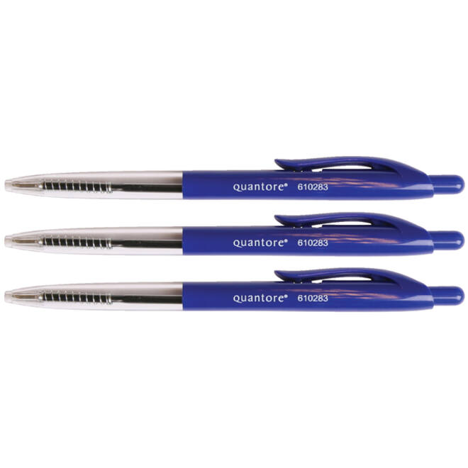 Balpen Quantore drukknop blauw medium