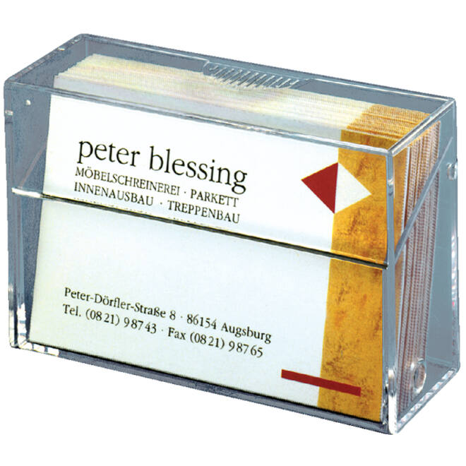 Visitekaartbox Sigel VA110 voor 100 kaarten 86x56mm acryl glashelder