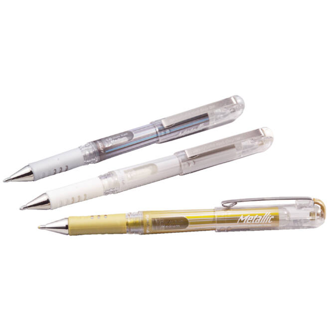 Gelschrijver Pentel K230M medium metallic zilver
