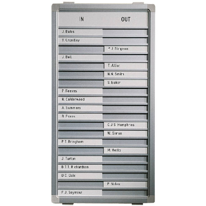 Aan-afwezigheidsbord Legamaster 54x26cm 20 namen