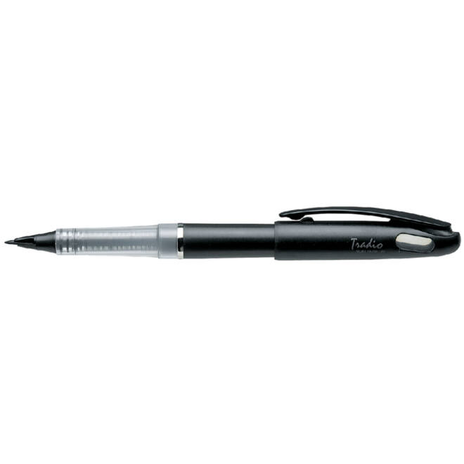 Fineliner Pentel TRJ50 Tradio met vulpenachtige punt fijn zwart