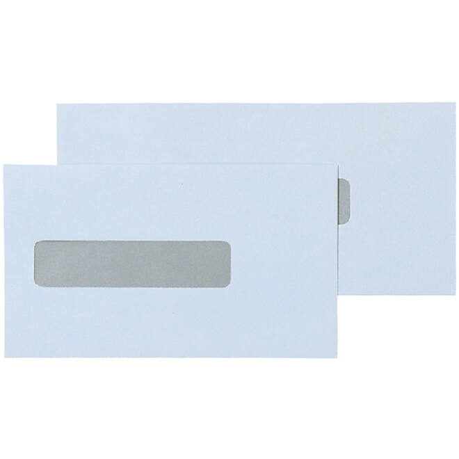 Envelop Quantore 109x224mm midden venster 25x110mm 500st