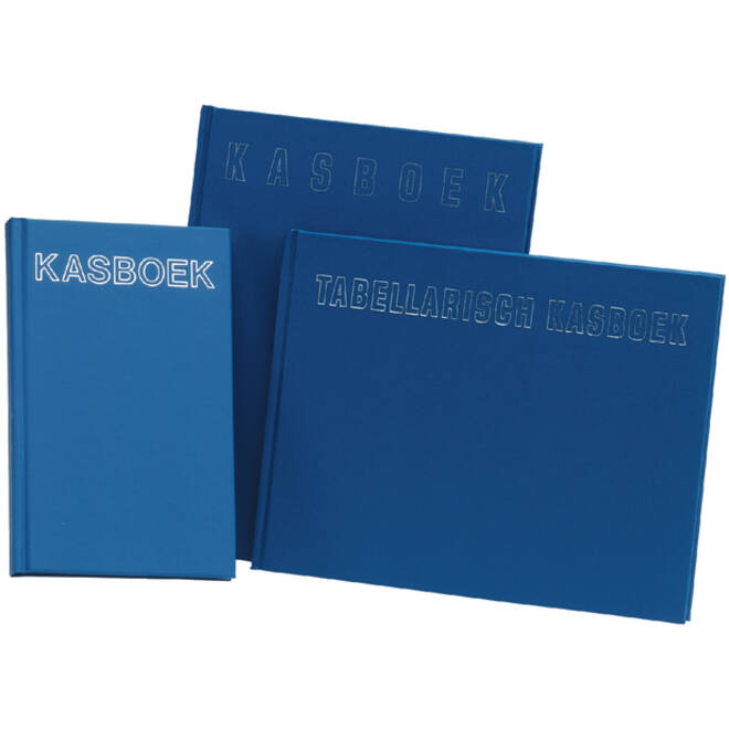 Kasboek 103x165mm 192blz 1 kolom blauw