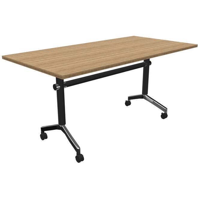 Turn & Go Klaptafel - 160x80cm - Zwart / Oak Medium