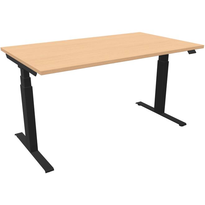 Bureau S-Line 140x80cm - Zwart / Lindberg Eiken