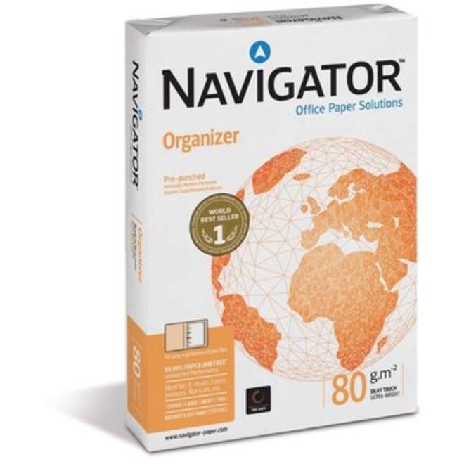 Kopieerpapier Navigator Organizer A4 0gr wit geperforeerd 4gaats