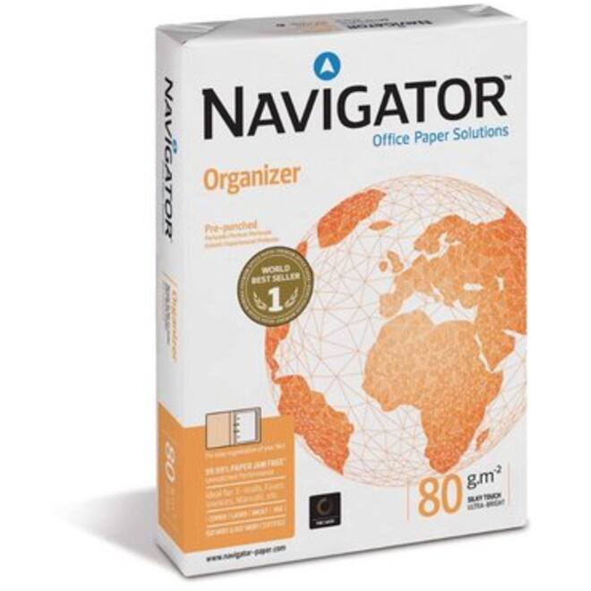 Kopieerpapier Navigator Organizer (BE) A4 80gr wit 2-Gaats Geperforeerd