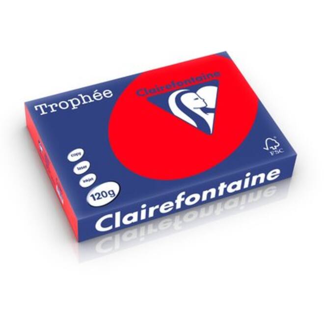 Kopieerpapier Clairefontaine Trophee 80gr koraalrood A4