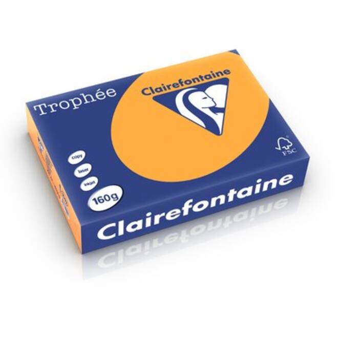 Kopieerpapier Clairefontaine Trophee 80gr A4 pastel oranje