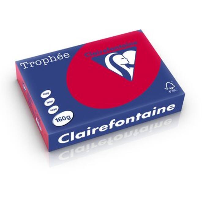 Kopieerpapier Clairefontaine Trophee (BE) 120gr A4 kersenrood