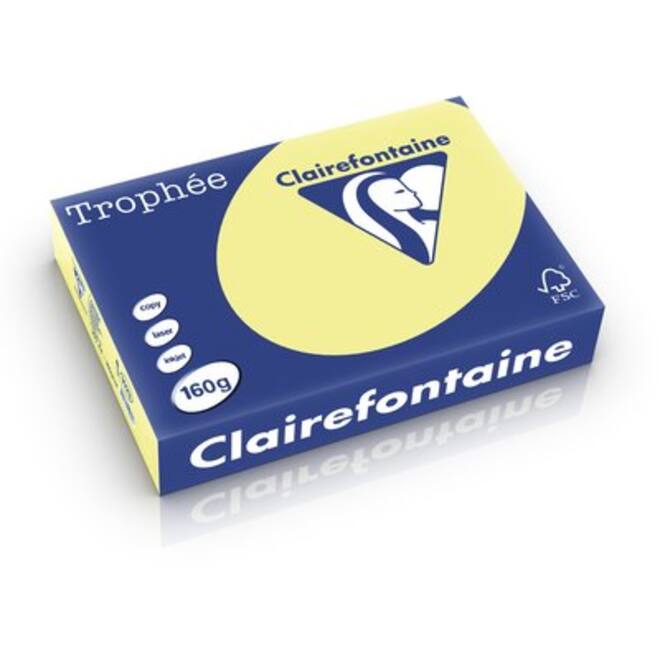 Kopieerpapier Clairefontaine Trophee (BE) 120gr citroengeel A4 1207